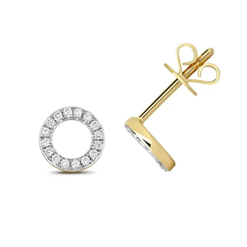 0.12ct Diamond Circle Studs Earrings 